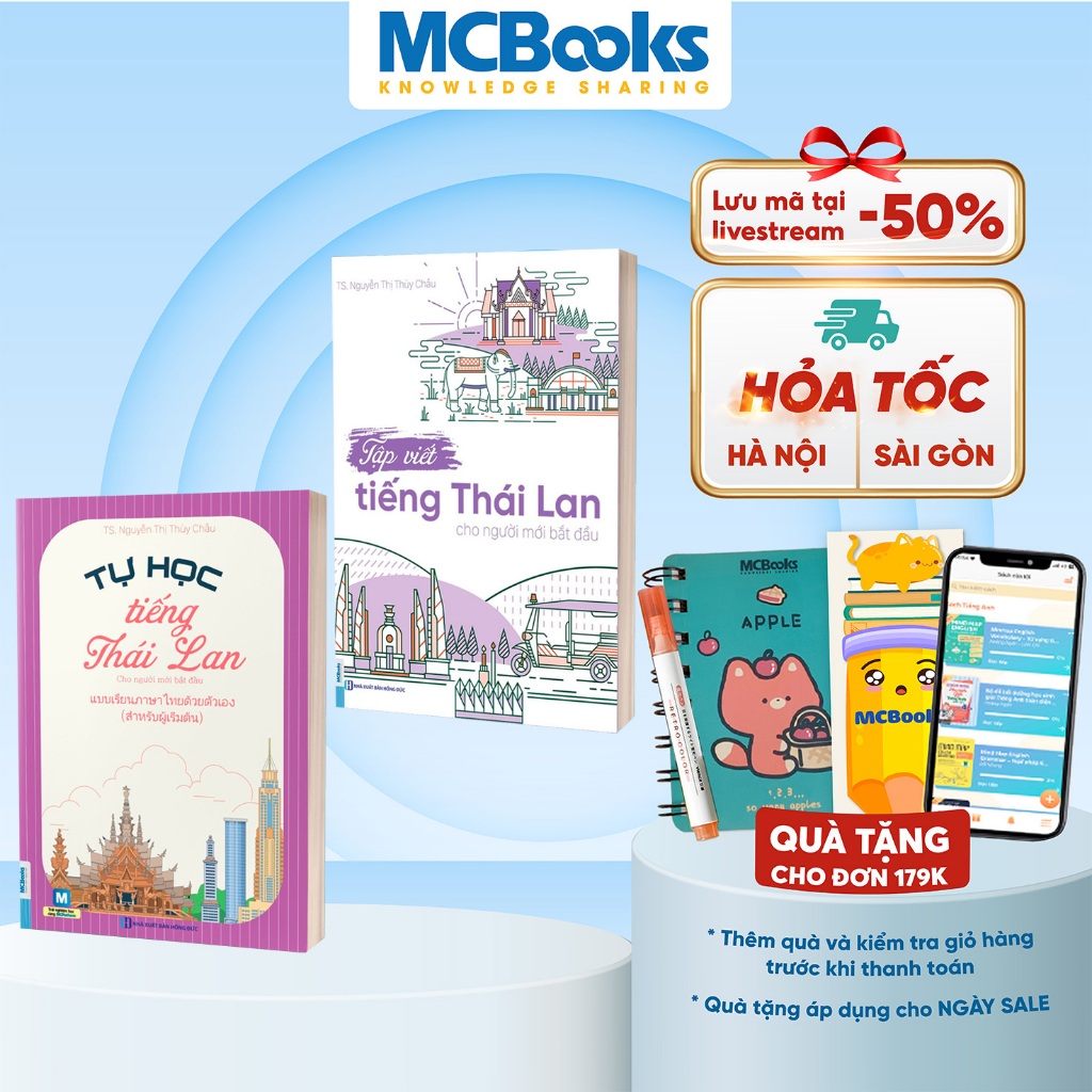 Ảnh Sách - Combo Tự học tiếng Thái Lan cho người mới bắt đầu 3