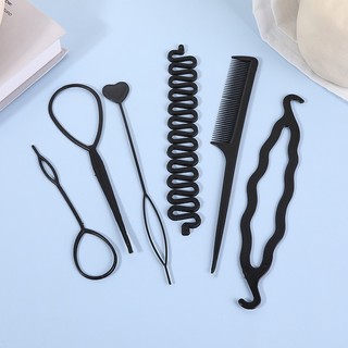 COMBO 2 Set Dụng Cụ Tạo Kiểu Tóc Tết Bện 6 Món Cho Nữ, Bộ Dụng Cụ Tết Tóc Bồng Bềnh Xinh Xắn Tiện Lợi 88807