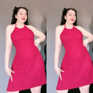 Đầm cổ yếm bigsize nữ xẻ tà nhẹ sành điệu chất vải xốp mềm mát cho nàng chubby - G84