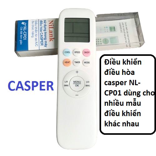Điều khiển điều hòa đa năng casper NL-CP01, Remote máy lạnh casper mẫu đa năng dùng cho nhiều mẫu khiển khác nha casper