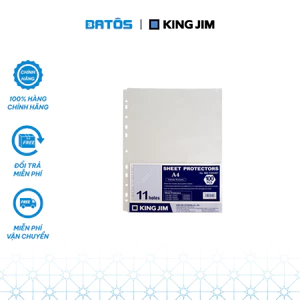 Bìa lỗ / Sơ mi 11 lỗ King Jim khổ A4S 860, dày 60 micron - Túi 10 ; 50 & 100 chiếc