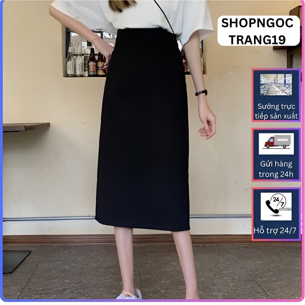 Chân Váy Chữ A Công Sở Dáng Dài Trẻ Trung Xẻ Sau Bản Cao Cấp 2 Lớp Lót Lụa_Chất Liệu Vitex Cao Cấp_CV37T