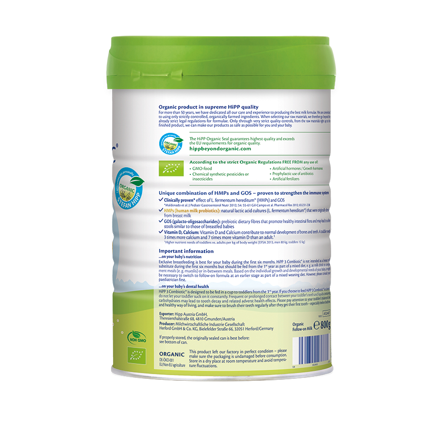 Ảnh Thùng 4 lon Sữa bột công thức HiPP 3 Organic Combiotic 800g hỗ trợ tiêu hóa và tăng chiều cao (4 lon x 800g) 2