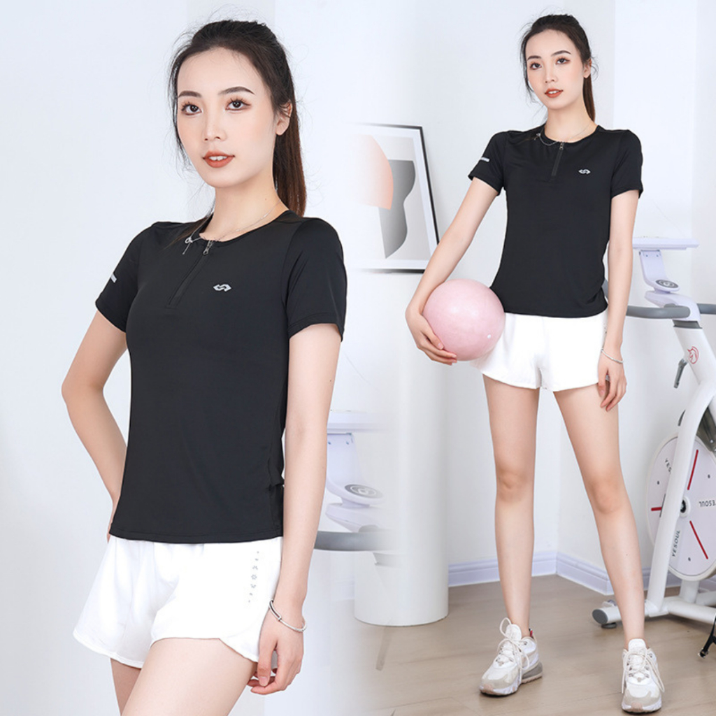 Bộ quần áo thể thao nữ [YUNA 64] Bộ tập gym nữ thoáng mát phù hợp thể thao ngoài trời Quần tập 2 lớp