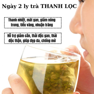 [Giải nóng trong] Trà thanh lọc cơ thể, giảm nóng trong Fengcha thanh nhiệt, thải độc gan , dạ dày, thận bịch 30 gói lọc