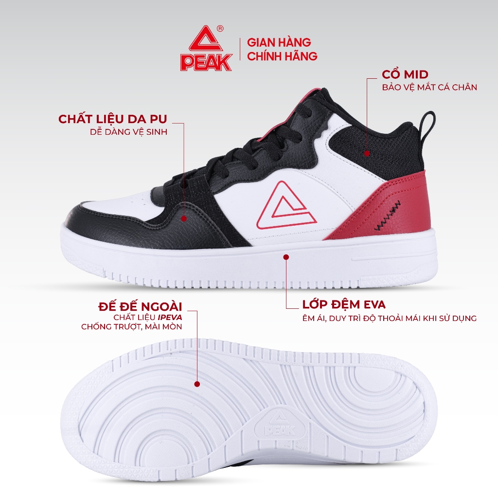 Ảnh Giày thể thao thời trang nam PEAK Culture Fashion Mid Top E233321B E241357B 3