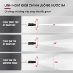 Máy Xịt Rửa Xe Gia Đình Có Núm Chỉnh Áp Mo2000pro - Xịt Rửa Ô Tô, Xe Máy, Sân Vườn, Rong Rêu, Tưới Cây - Lõi Đồng 100% — ảnh 7