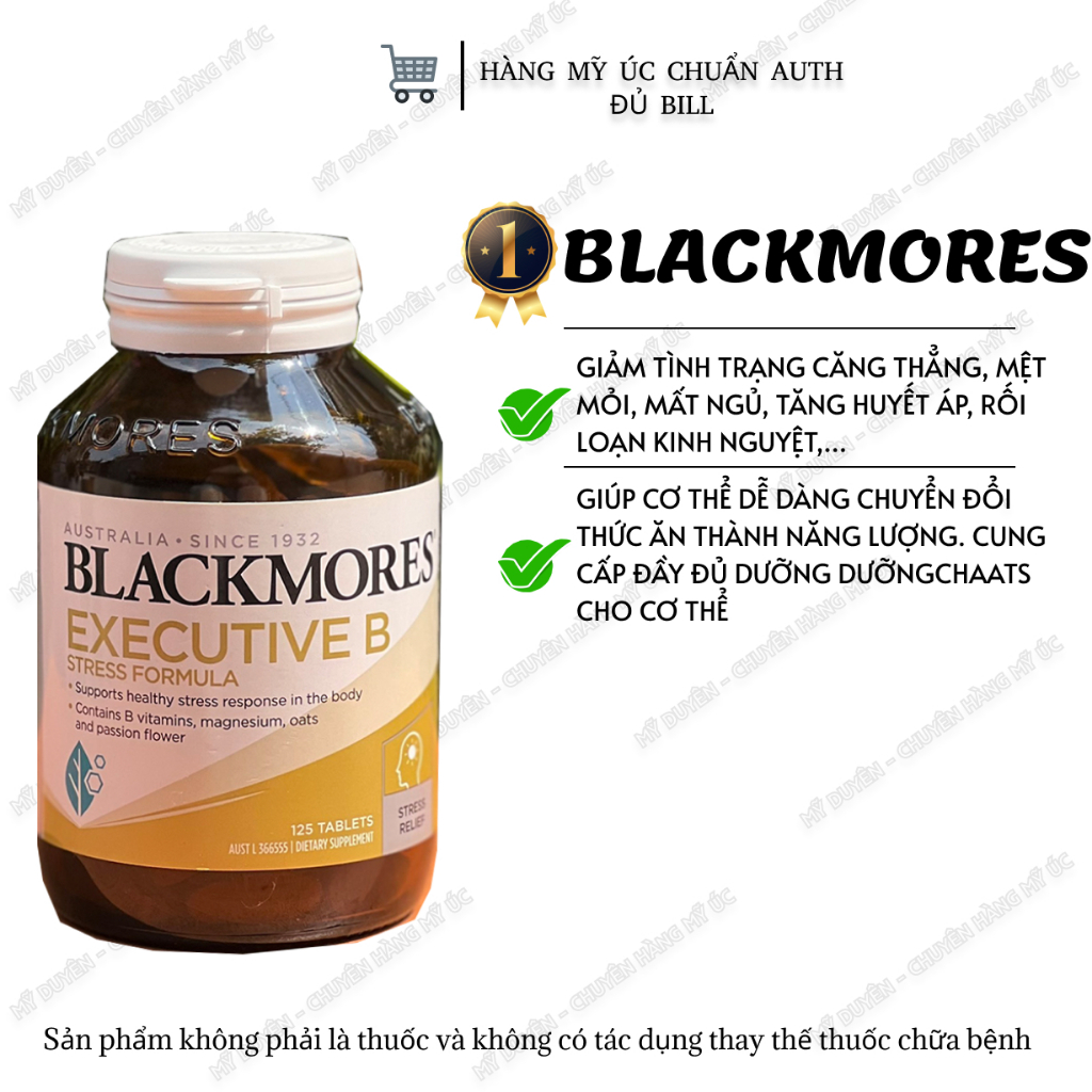 Viên Uống Bổ Sung Vitamin B Blackmores Executive B Stress Formula 125 ...