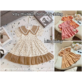 Váy Bé Gái Thiết Kế phong cách Hàn Quốc thêu hoa siêu XINH chất thô mềm xịn - Đầm mùa hè dáng xòe công chúa