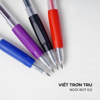 Hộp 12 Bút Gel Classmate Ngòi 0.5mm, Mực Không Thấm Nước Bút Gel Đen Xanh Tím Đỏ, Ghi Chép, Viết Bài, Chấm Điểm CL-GP106