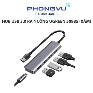Hub USB 3.0 ra 4 cổng Ugreen 50985 (Xám) - Bảo hành 18 tháng