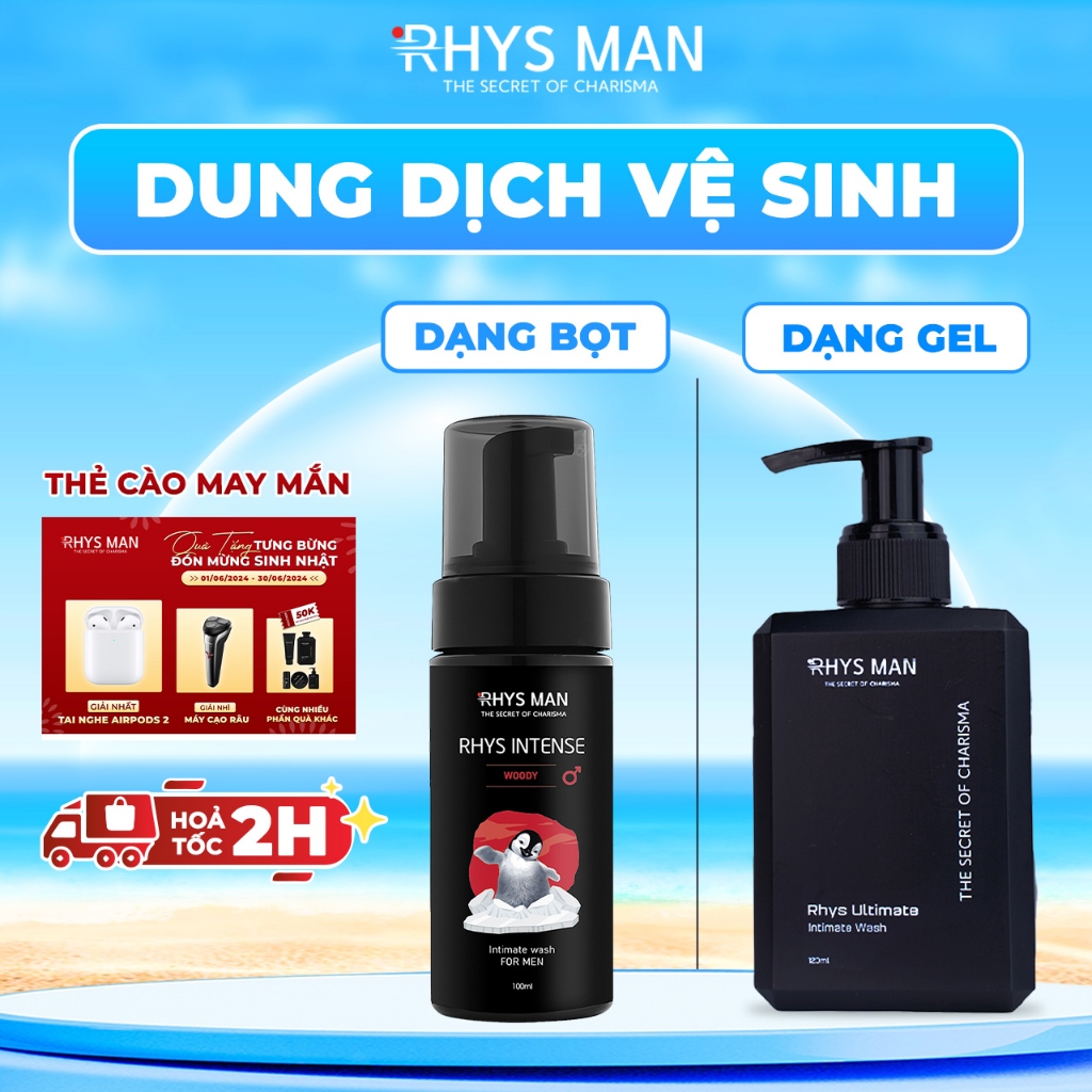 Dung dịch vệ sinh nam giới hương bạc hà RHYS MAN Rhys Ultimate 120ml ...