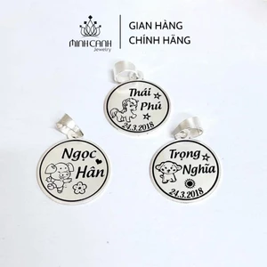 Mặt Dây Chuyền Bạc Khắc Tên Cho Bé Công Nghệ Không Phai Mờ - Minh Canh Jewelry
