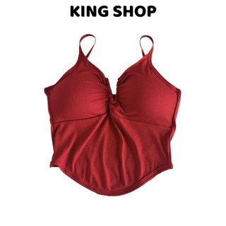 Áo 2 Dây Dáng Croptop Nữ Cổ Chữ V Quyến Rũ, Áo Bra Hở Eo Gân Tăm Mềm Thoáng Mát King Shop B-3006