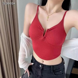 Áo 2 Dây Dáng Croptop Nữ Cổ Chữ V Quyến Rũ, Áo Bra Hở Eo Gân Tăm Mềm Thoáng Mát King Shop B-3006
