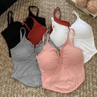 Áo 2 Dây Dáng Croptop Nữ Cổ Chữ V Quyến Rũ, Áo Bra Hở Eo Gân Tăm Mềm Thoáng Mát King Shop B-3006