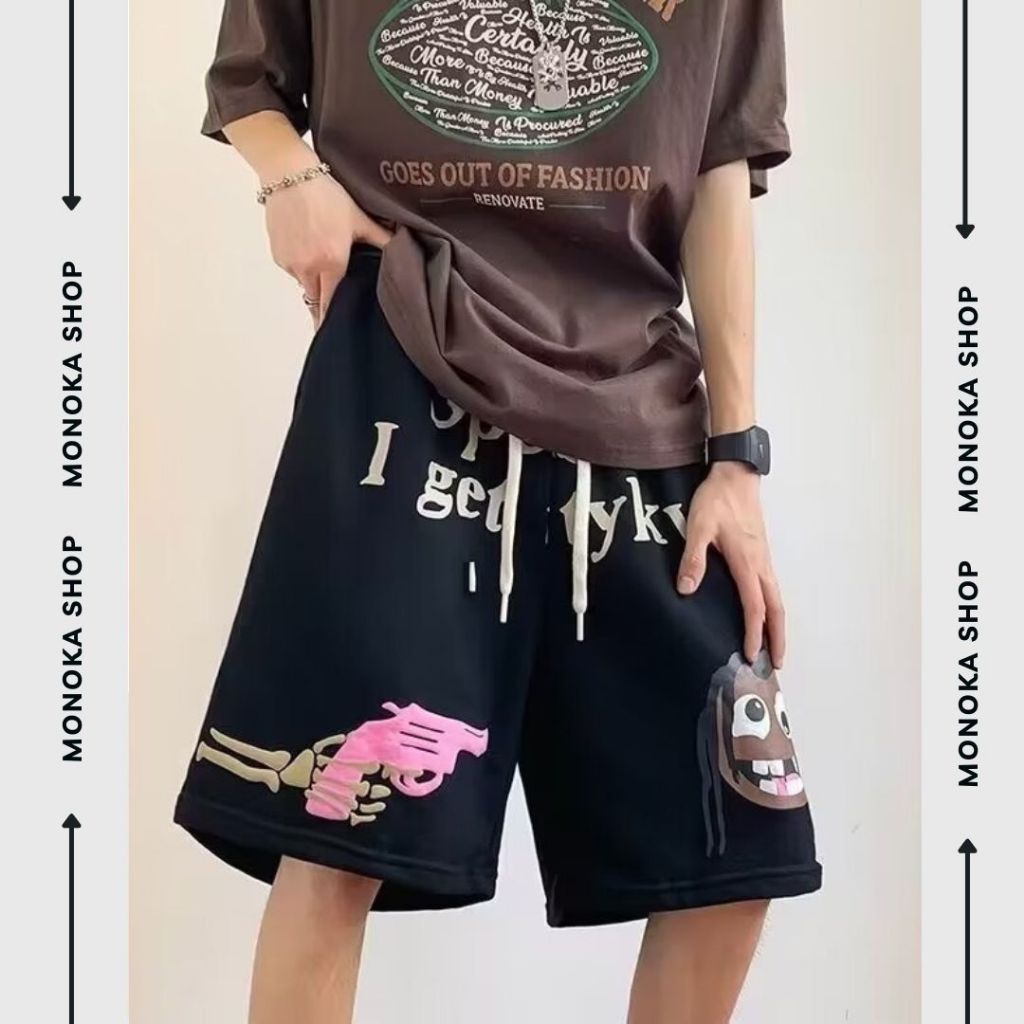 Quần short đùi ống rộng dây rút hoạt hình Special nam nữ Quần sooc hiphop cá tính đi chơi mặc nhà cute T206G MONOKA SHOP