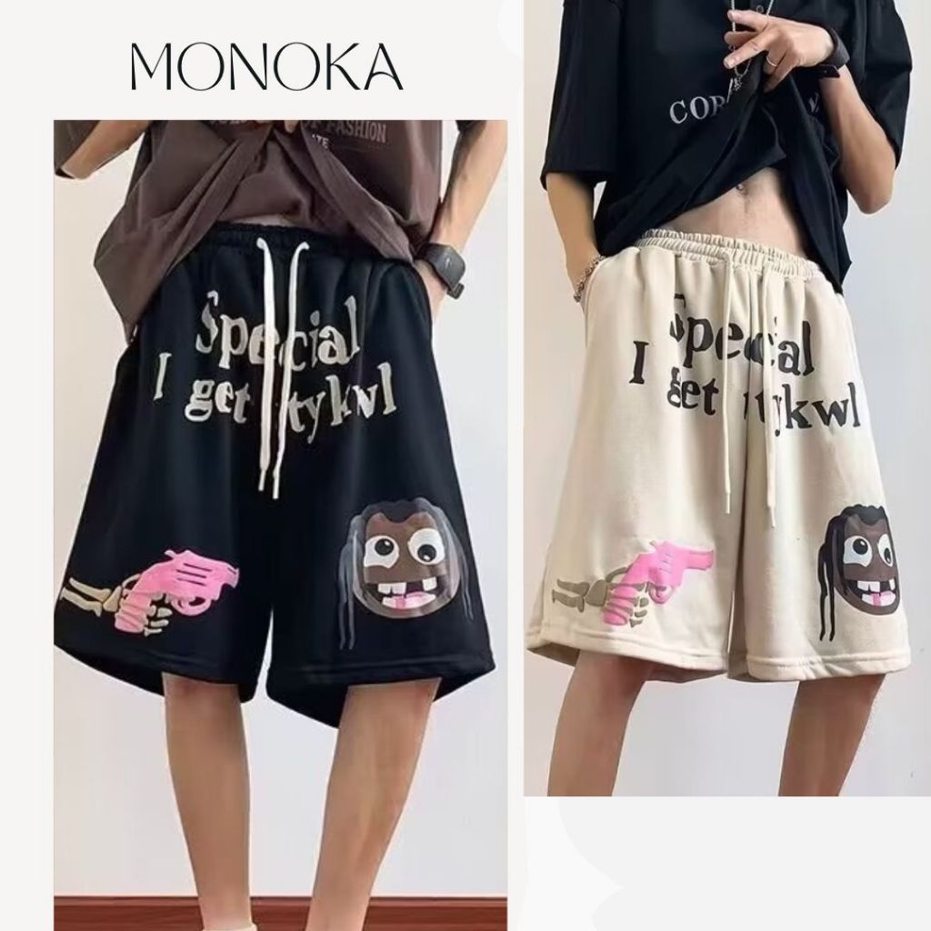 Quần short đùi ống rộng dây rút hoạt hình Special nam nữ Quần sooc hiphop cá tính đi chơi mặc nhà cute T206G MONOKA SHOP