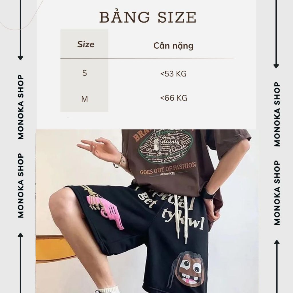 Quần short đùi ống rộng dây rút hoạt hình Special nam nữ Quần sooc hiphop cá tính đi chơi mặc nhà cute T206G MONOKA SHOP