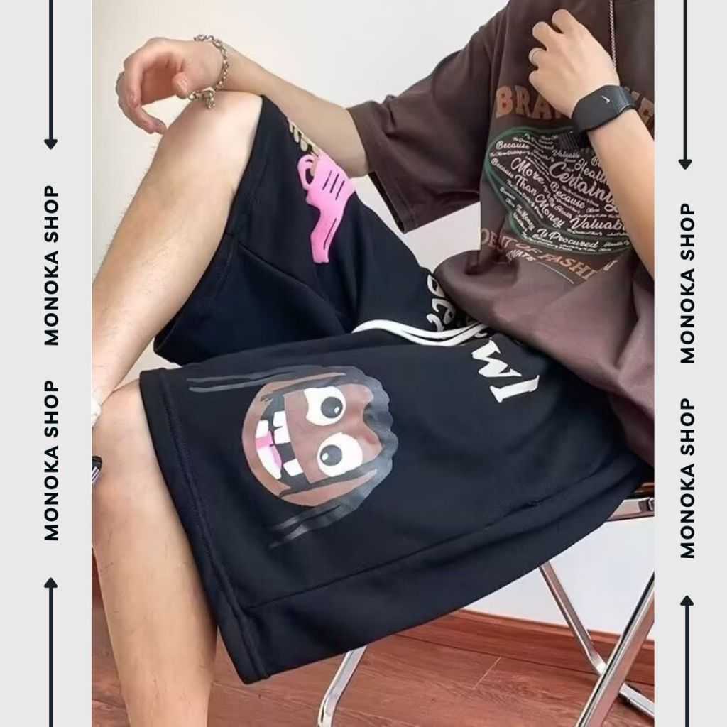 Quần short đùi ống rộng dây rút hoạt hình Special nam nữ Quần sooc hiphop cá tính đi chơi mặc nhà cute T206G MONOKA SHOP