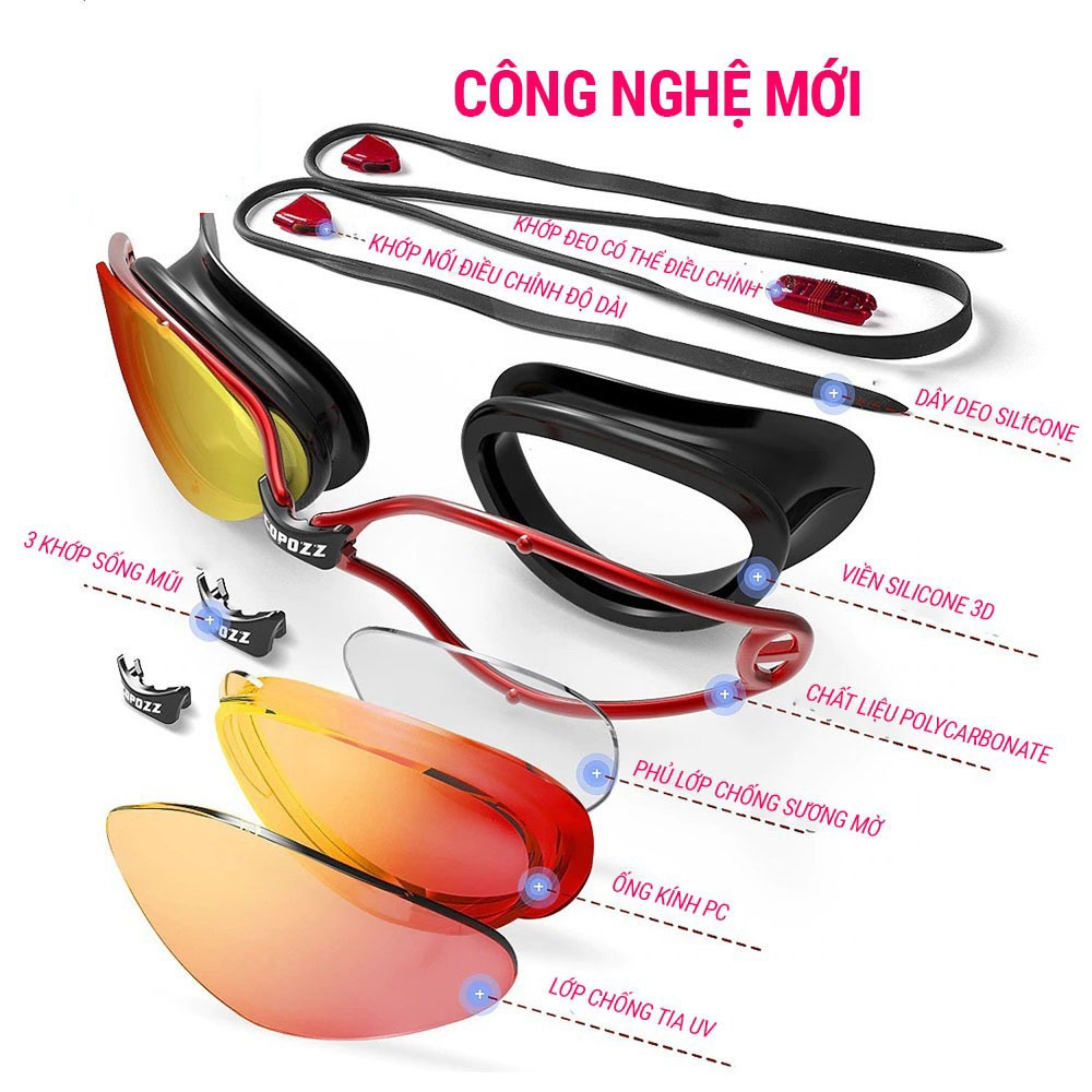 Kính bơi người lớn 1020 chống tia UV, hạn chế sương mờ ngăn nước tuyệt đối SPORTY