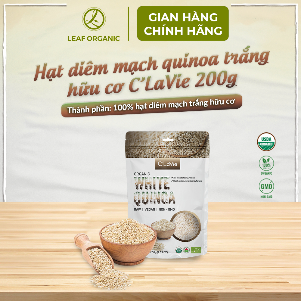 Ảnh Hạt diêm mạch Quinoa hữu cơ C'Lavie 200gr - không biến đổi gen 2