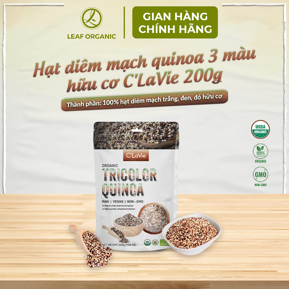 Ảnh Hạt diêm mạch Quinoa hữu cơ C'Lavie 200gr - không biến đổi gen 1