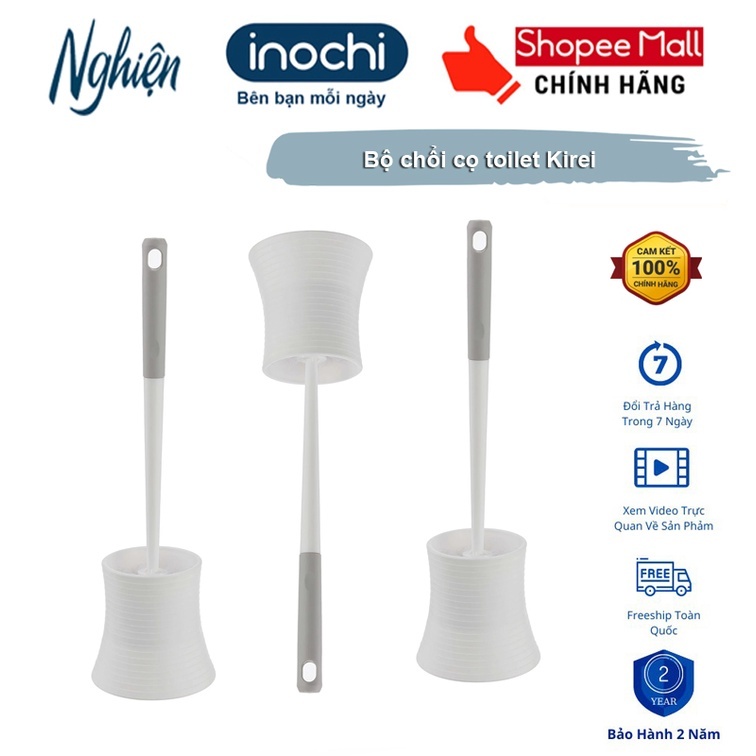 BỘ CHỔI CỌ TOILET KIREI Inochi - Tay cầm tiện dụng, bền chắc, làm sạch hiệu quả