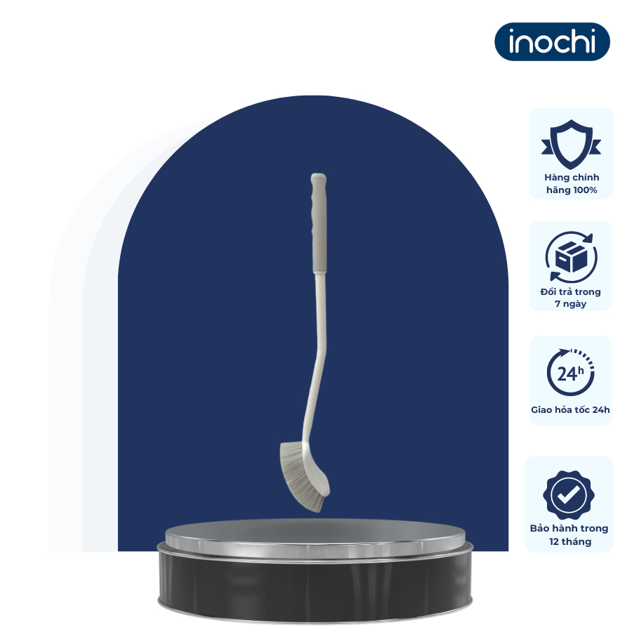Chổi cọ toilet ĐẦU CONG Kirei Inochi, cọ sàn nhà, cọ bồn cầu, thiết kế thông minh, đầu cước