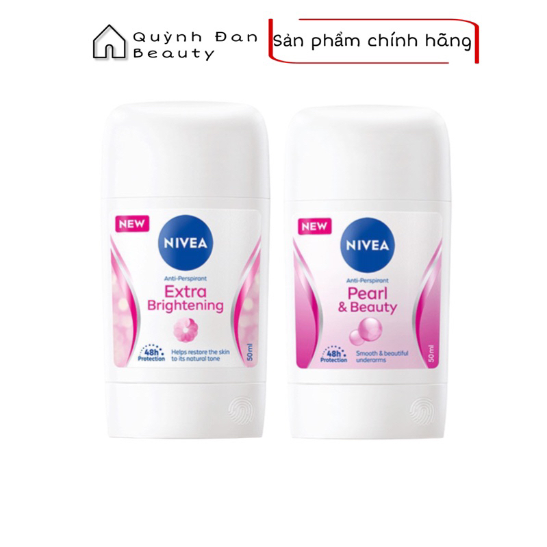 Sáp Ngăn Mùi Nivea Brightening Dưỡng Da Sáng Mịn &  Ngọc Trai Đẹp Quyến Rũ Pearl & Beauty 50ml