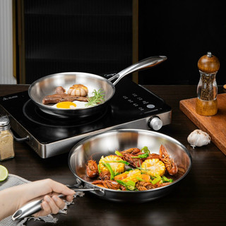 Chảo cạn inox 3 lớp Oyatton [38] dày đẹp, dễ vệ sinh, inox 18/10, size 24/26/28cm O38