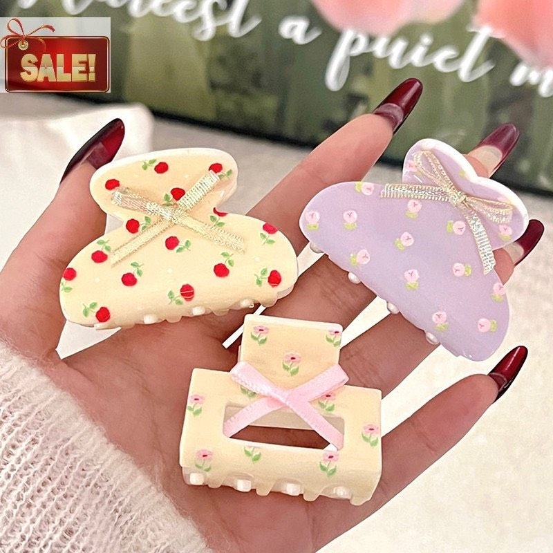 [Flash sales] Kẹp Tóc Đính Nơ Ruy Băng Nhiều Kiểu Dễ Thương Phong Cách Retro Hàn Quốc Phụ Kiện Tóc Nữ và Bé Gái