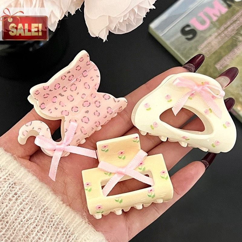 [Flash sales] Kẹp Tóc Đính Nơ Ruy Băng Nhiều Kiểu Dễ Thương Phong Cách Retro Hàn Quốc Phụ Kiện Tóc Nữ và Bé Gái