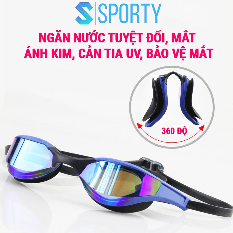 Kính bơi người lớn tráng gương SPORTY 720 cản tia UV, chống sương mờ, bảo vệ mắt