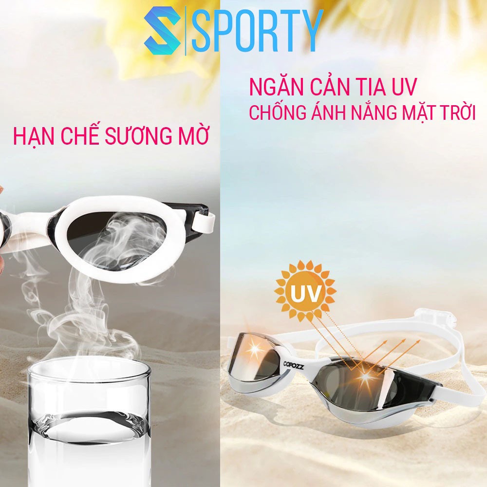 Kính bơi người lớn tráng gương SPORTY 720 cản tia UV, chống sương mờ, bảo vệ mắt