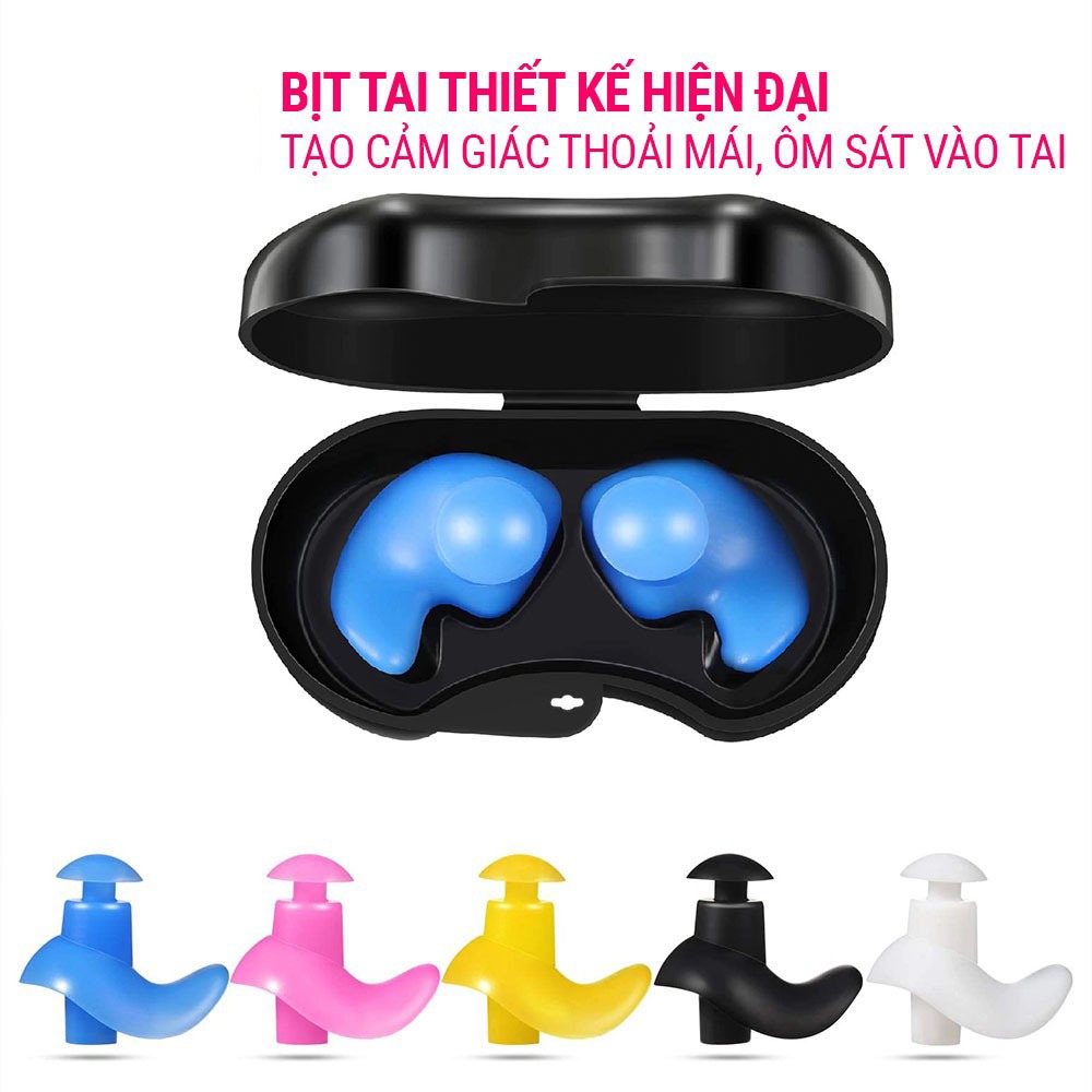 Bộ 2 nút bịt tai EP1 chất liệu silicon dẻo mềm mịn chống nước 100% bảo vệ an toàn cho da SPORTY