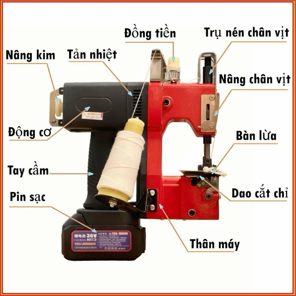 Máy Khâu Bao Cầm Tay Pin Sạc GK9-500 Hãng JIMMING – Tặng  Kim & 1 Cuộn Chỉ Khi Đặt Hàng