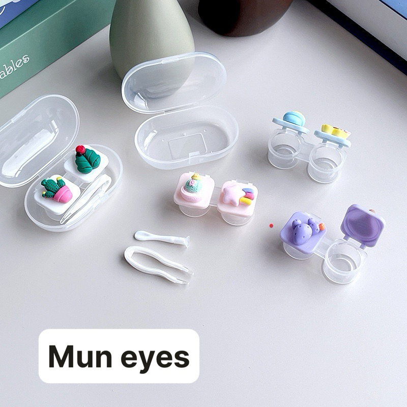 Khay đựng lens mini xương rồng Mun eyes