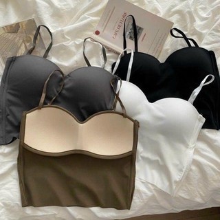 Áo Bra Nữ Su Non Mềm Mại Kèm Mút Liền Không Gọng Hai Dây Freesize Dưới 63kg