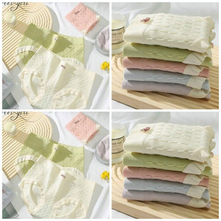 Set 10 Quần Lót Nữ Cotton, Đính Nơ Nhăn Gạo Siêu Xinh Viền Su Co Giãn 4 Chiều