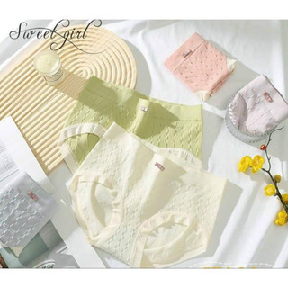 Set 10 Quần Lót Nữ Cotton, Đính Nơ Nhăn Gạo Siêu Xinh Viền Su Co Giãn 4 Chiều