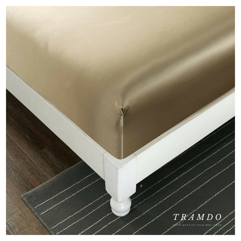 Ảnh Bộ Chăn Ga Gối Lụa Cao Cấp NITE9SILK TRAMDO BEDDING Màu Vàng Đồng 4