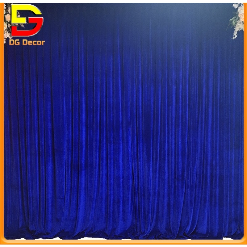 Rèm Trang Trí Vải Nhung Xanh Decor Trung Thu Rèm Decor Sự Kiện Phông ...