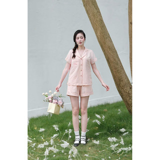 𝗛𝗮̀𝗻𝗴 𝗰𝗵𝗶́𝗻𝗵 𝗵𝗮̃𝗻𝗴 Bộ đồ ngủ mặc nhà pyjama kẻ thêu nơ form rộng xinh xắn - O.N WORKSHOP