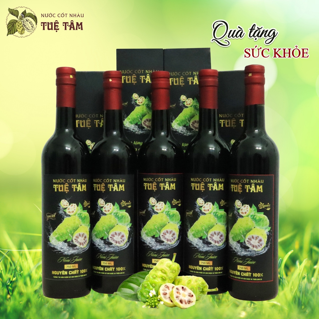 Combo 2 chai Nước Cốt Nhàu Tuệ Tâm chai thủy tinh 750ml chăm sóc sức khỏe toàn diện