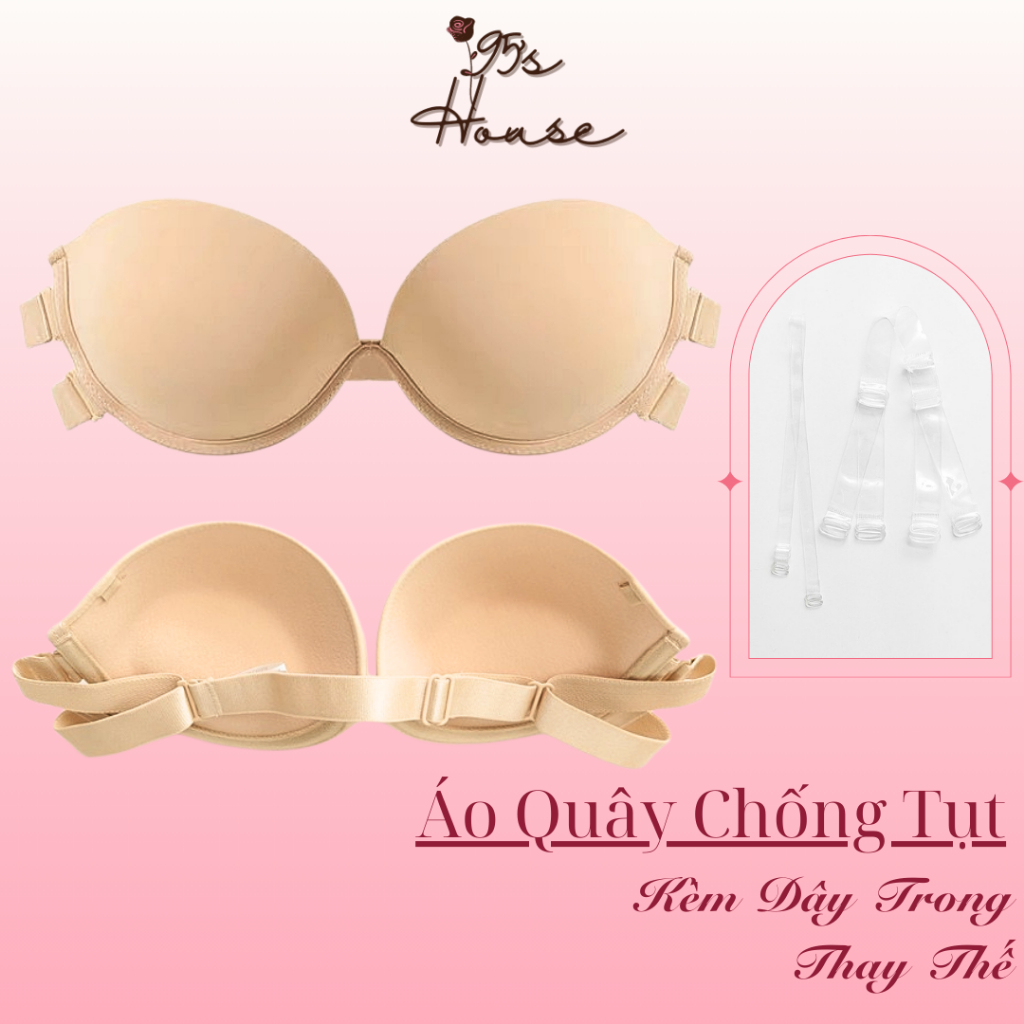 Áo Lót Quây Chống Tụt Nâng Ngực, Áo Ngực Không Dây Có Gọng Mặc Áo Hở Lưng AKD04