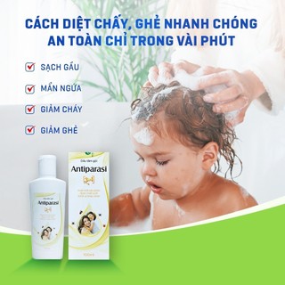 Dầu Gội Diệt Chí Antiparasi 3in1 100ml | Cho Bé Và Người Lớn - Sạch Chấy Giảm Ngứa Da Đầu Thảo Dược