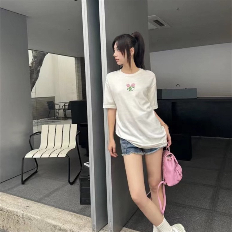 ⚡️[Hight Quality] Áo Phông Len L. V Full Box Tyler T-Shirt Điểm Nhấn Logo Flowers Dệt Kim Cao Cấp - Qccc Hottrend Nam Nữ