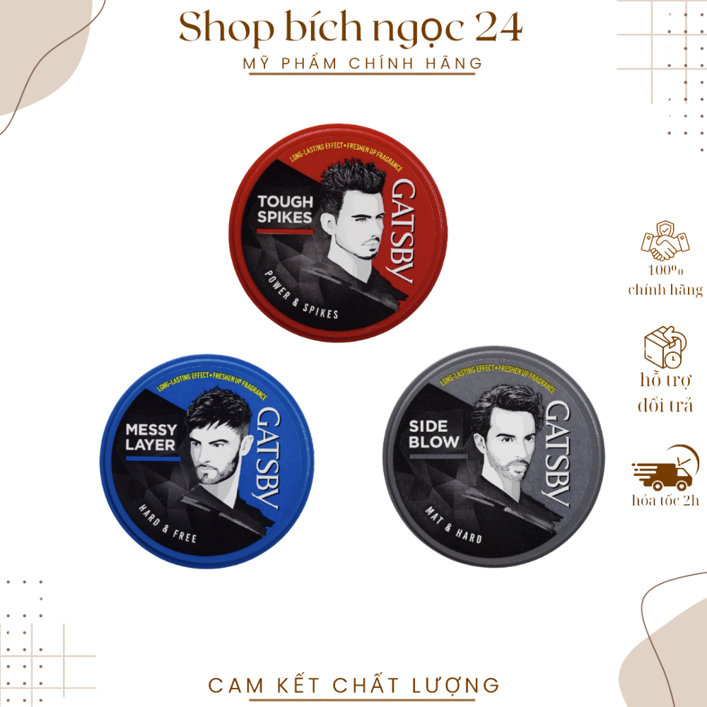 Sáp vuốt tóc Gatsby Wax Power Spikes 75G nam nữ thơm tạo kiểu cứng giữ nếp lâu chính hãng nhật bản