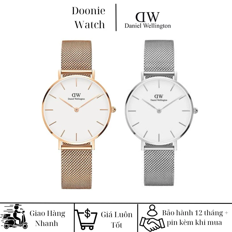 Đồng hồ DW dây thép lưới unisex cặp đôi
